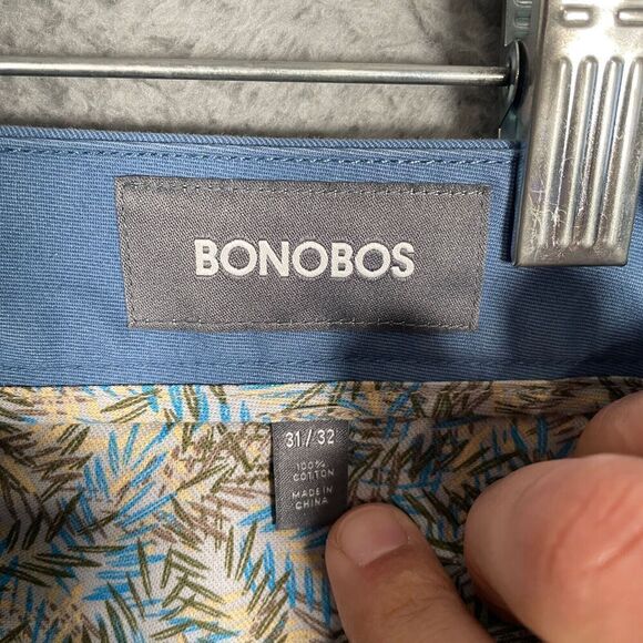Bonobos Pants Mens 31 x 32 (31x29) Straight Leg Blue Washed Chino Stretch - Picture 3 of 11